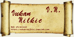 Vukan Milkić vizit kartica